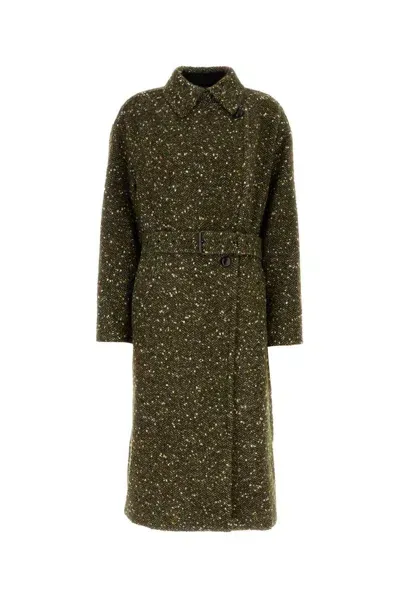 Marant Etoile Horia Knitted Coat In Khaki