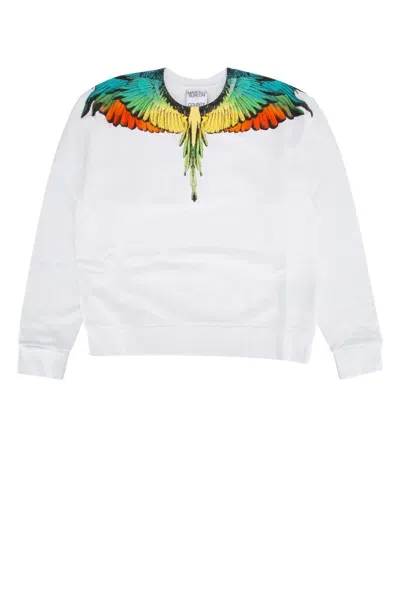 Marcelo Burlon County Of Milan Kids' Feathers-print Cotton Sweatshirt In White