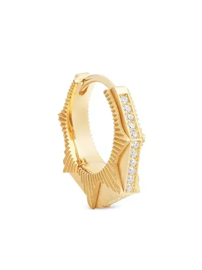 Marie Lichtenberg 18k Yellow Gold Nyc Diamond Hoop Earrings