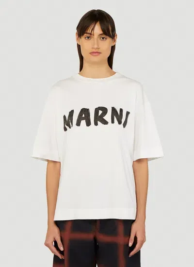 Marni Logo T-shirt In White