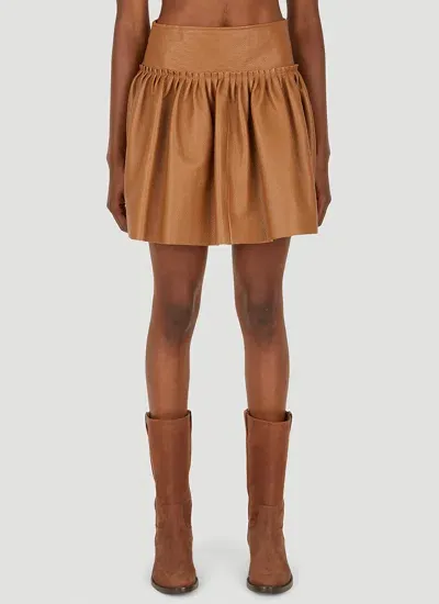 Max Mara Women Tritone Leather Skirt In Brown