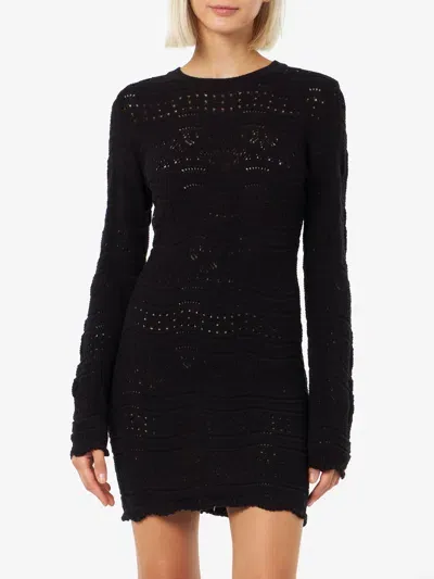 Mc2 Saint Barth Woman Cotton Knit Mini Dress Imany In Black