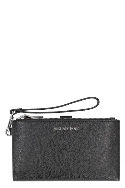 Michael Michael Kors Adele Leather Wallet In Black