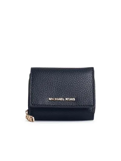 Michael Michael Kors 'trifold' Black Lear Wallet In 黑色的