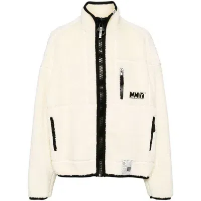 Miharayasuhiro Boa Logo-embroidered Fleece Jacket In Multicolor