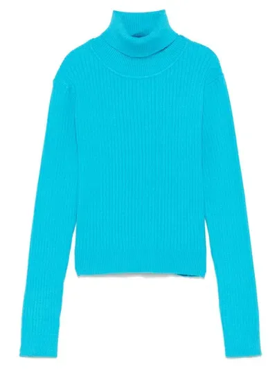 Miss Grant Kids' Roll-neck Sweater In Blue