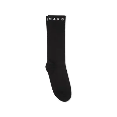 Mm6 Maison Margiela Black Socks For Kids With Logo