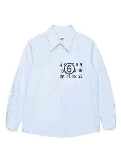 Mm6 Maison Margiela Kids' Camicia Con Stampa In White