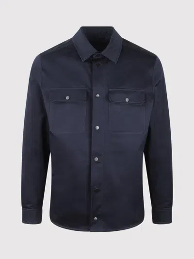 Moncler Classic Overshirt In Blue