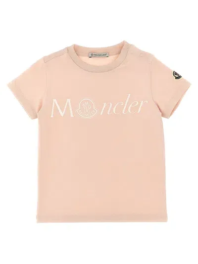 Moncler Babies' Logo T-shirt In Pink