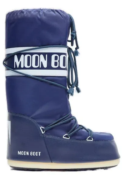 Moon Boot Icon Logo Printed Lace In Blue