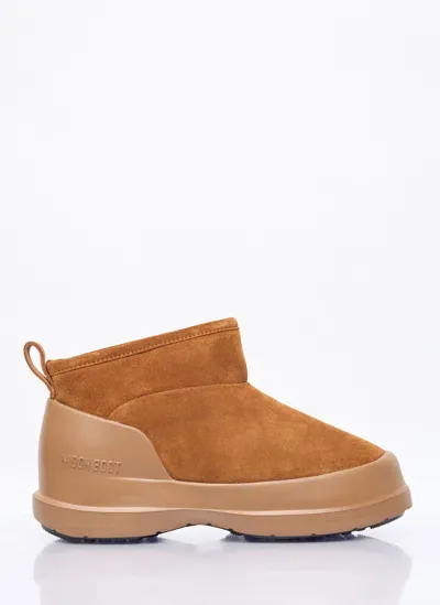 Moon Boot Luna Low Suede Boots In Brown