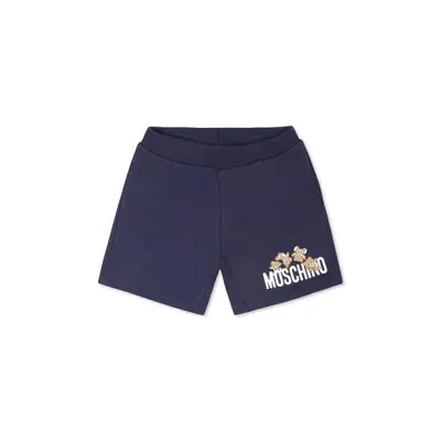 Moschino Blue Shorts For Baby Boy With Teddy Bear