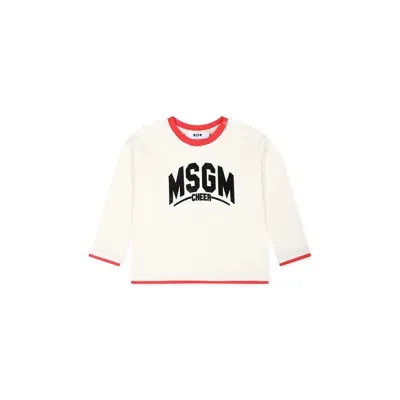 Msgm Black T-shirt For Baby Boy With Logo In White