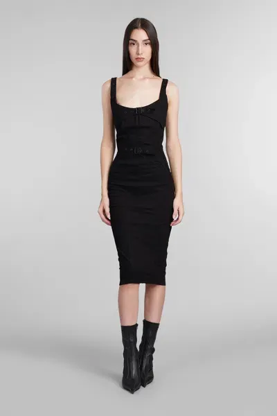 Mugler Dress In Black Cotton