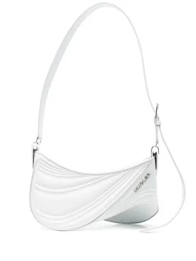 Mugler Spiral Curve 01 Large Shoulder Bag In White