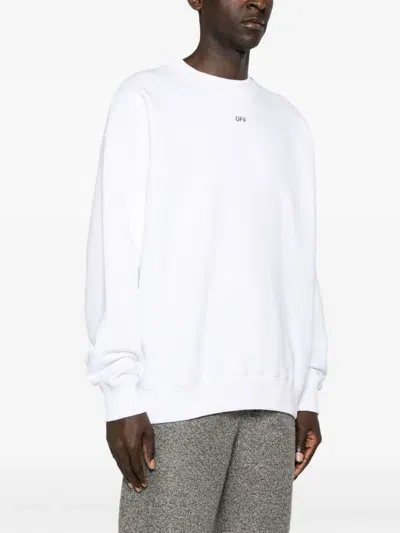 Off-white Embroidered-logo Cotton Sweatshirt In Multicolor