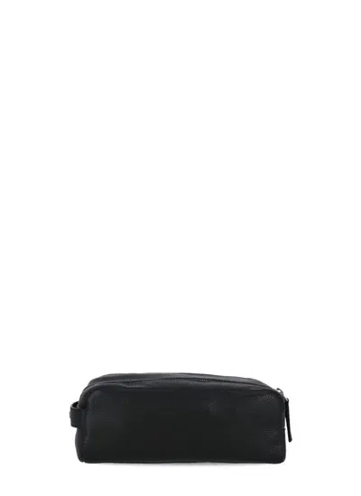 Orciani Double Zipped Beauty Case In Black