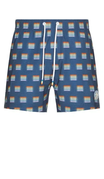 Original Penguin Rainbow Swim Short In Sargasso Sea