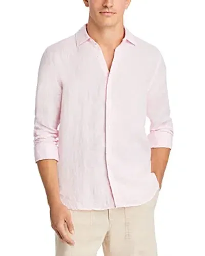 Orlebar Brown Giles Linen Classic Fit Button Down Shirt In Pale Pink