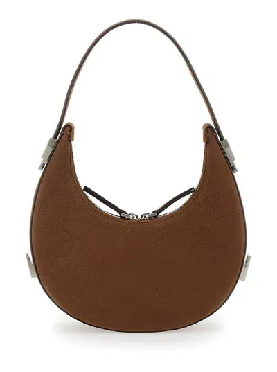 Osoi 'mini Toni' Brown Handbag With Engraved Logo In Leather Woman