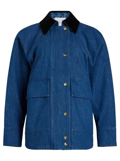 Patou Organic Denim Parka In Blue