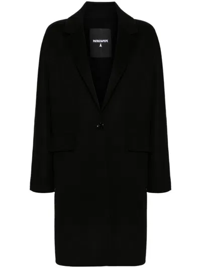 Patrizia Pepe Felted Coat In Black