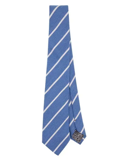 Paul Smith Men Tie With Stripe Accessories In Blue