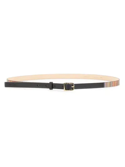 Paul Smith Reversible Belt With Logo In Multi Coloured