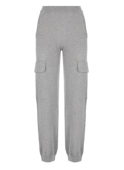 Peserico Knitted Cargo Trousers In Grey