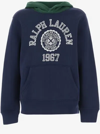 Polo Ralph Lauren Kids' Cotton Blend Sweatshirt With Logo In Red