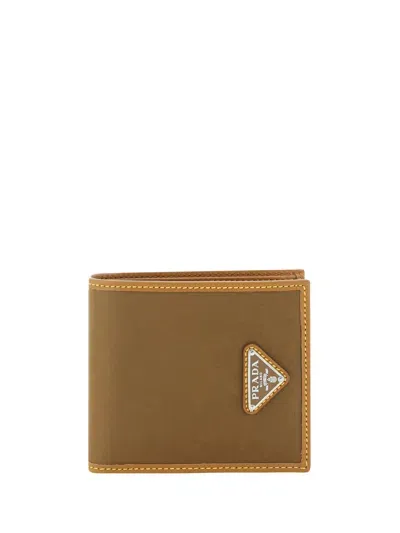 Prada Cork Brown Calf Leather Wallet In Multicolor