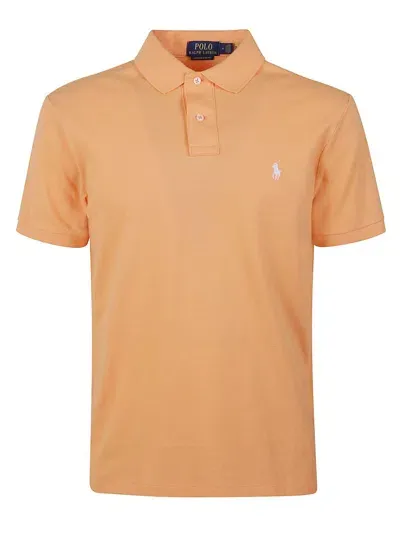 Ralph Lauren Logo Embroidered Polo Shirt In Orange