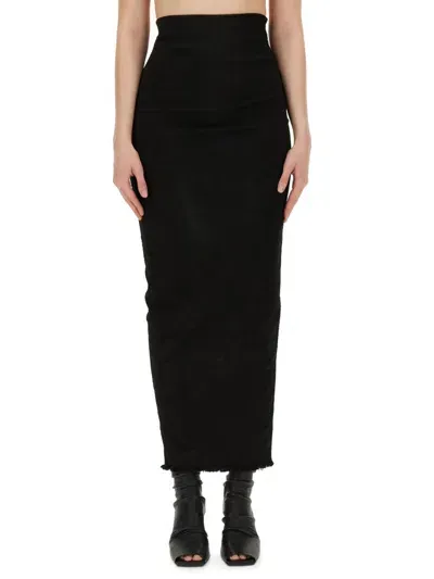 Rick Owens Midi Skirt In Black