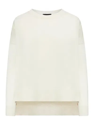 Roberto Collina Oversized Crew Neck Sweater In Nude & Neutrals