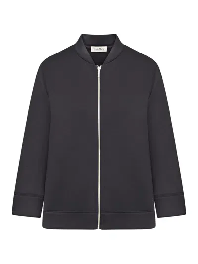 's Max Mara Scuba Jersey Bomber Jacket In Black