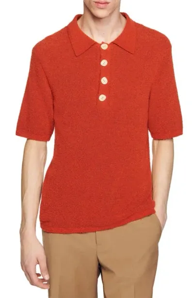 Sandro Nacre Polo In Orange