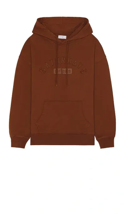 Saturdays Surf Nyc Warren Varsity Hoodie In Tortoise Shell