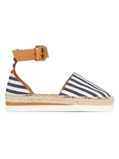 See By Chloé See By Chloe Women's Glyn Espadrille Platform D'orsay Pumps In Dark Blue