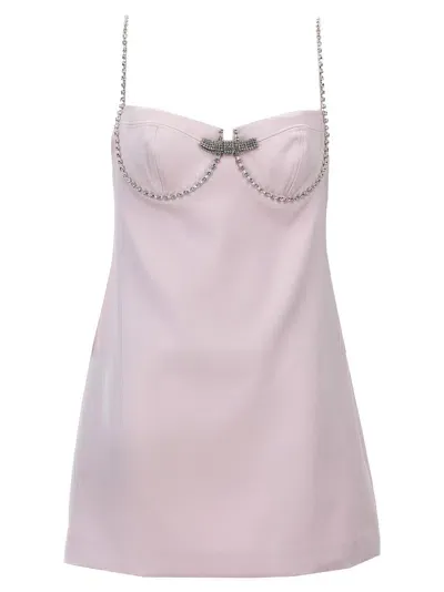 Self-portrait Pink Satin Diamante Mini Dress