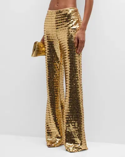 Simonmiller Robo Sequined High-rise Wide-leg Pants In Star Gold