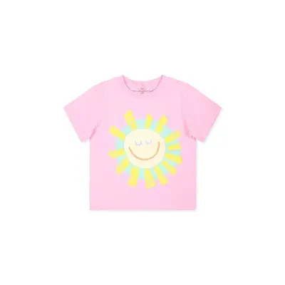 Stella Mccartney Pink T-shirt For Baby Girl With Sun Print