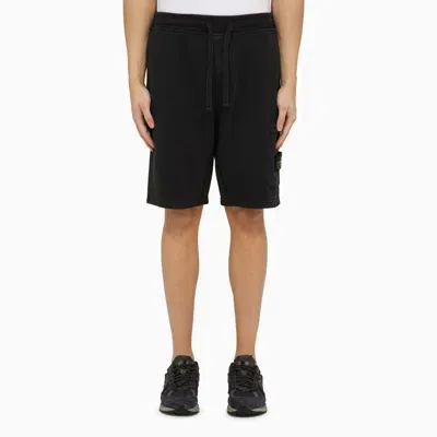 Stone Island Logo Patch Bermuda Shorts In Blue