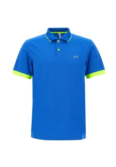 Sun 68 Small Stripe Cotton Polo Shirt Polo Shirt In Royal