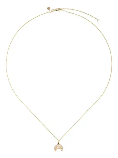 Sydney Evan 14k Yellow Gold Croissant Diamond Necklace