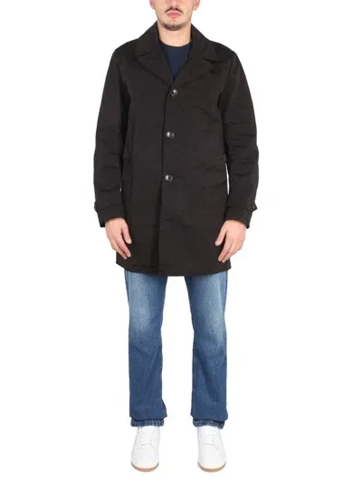 Ten C Men Single-breasted Trench Coat In Black