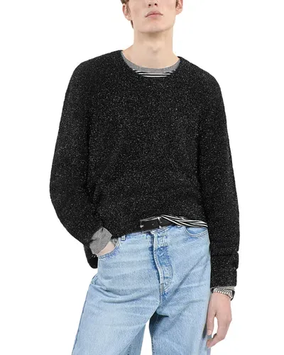 The Kooples Nylon Glittery Straight Fit Sweater In Black