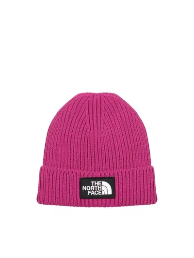 The North Face Beanie Logo Wool In Deep Mulberry