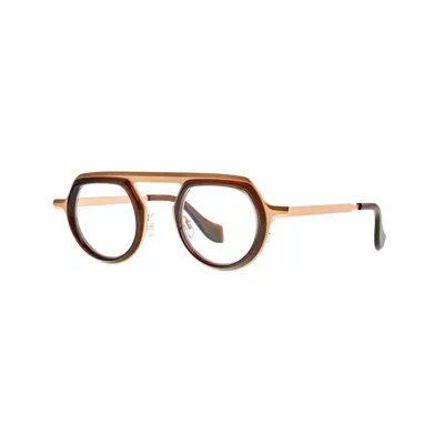 Theo Eyewear Bezel 008 Fairy Brown+mm Gold8 In Gray