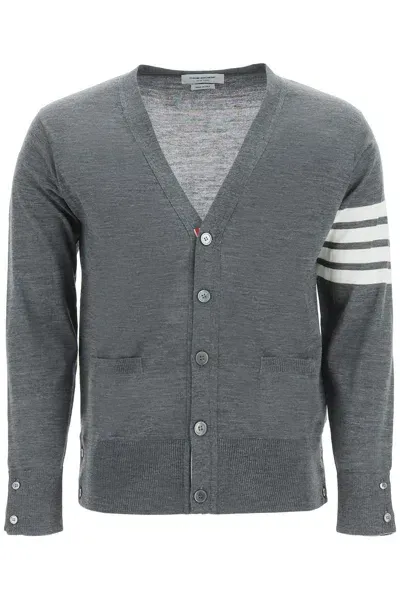 Thom Browne 4 Bar Cardigan In Grey